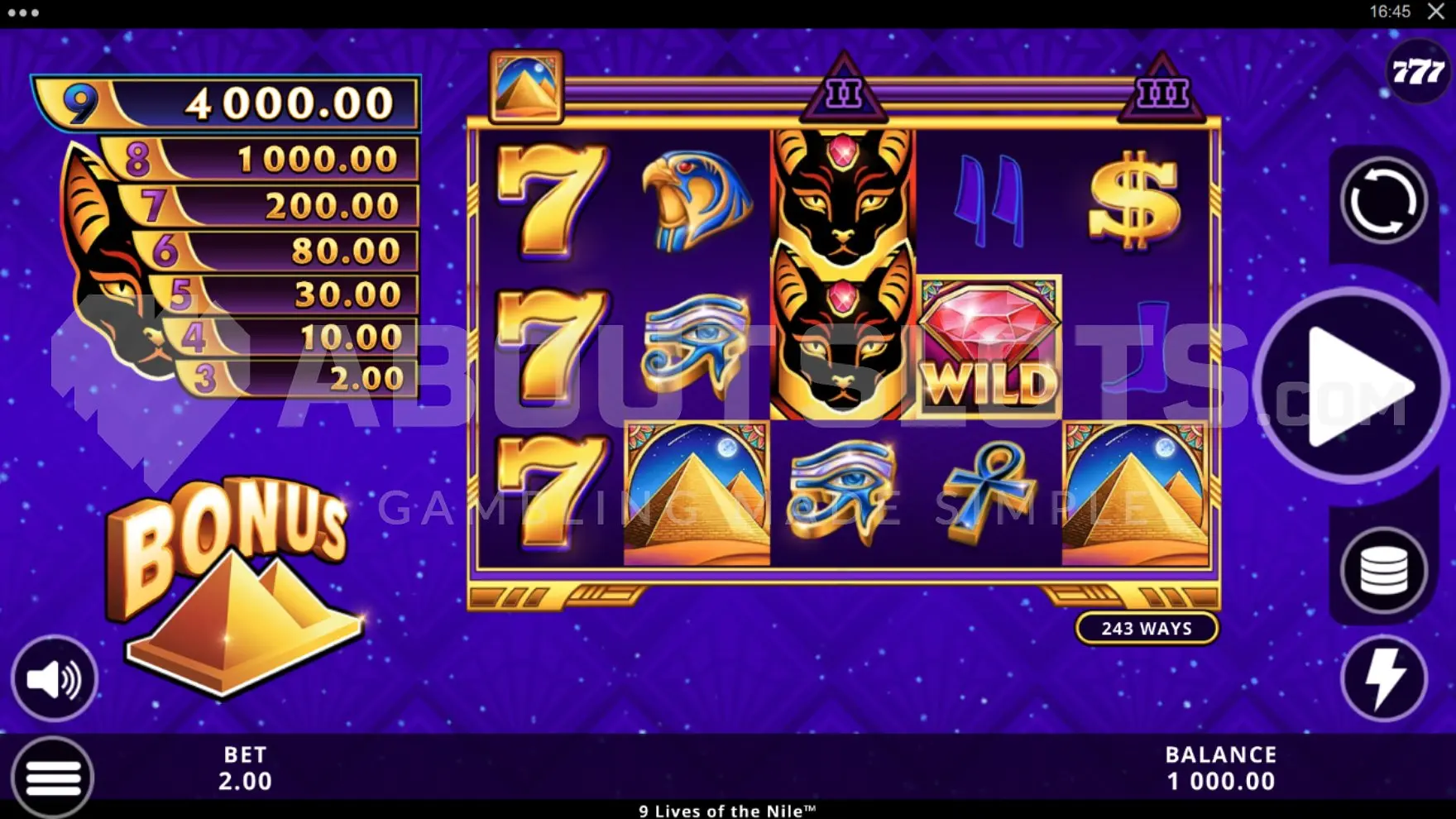 9 Lives of the Nile Slot
